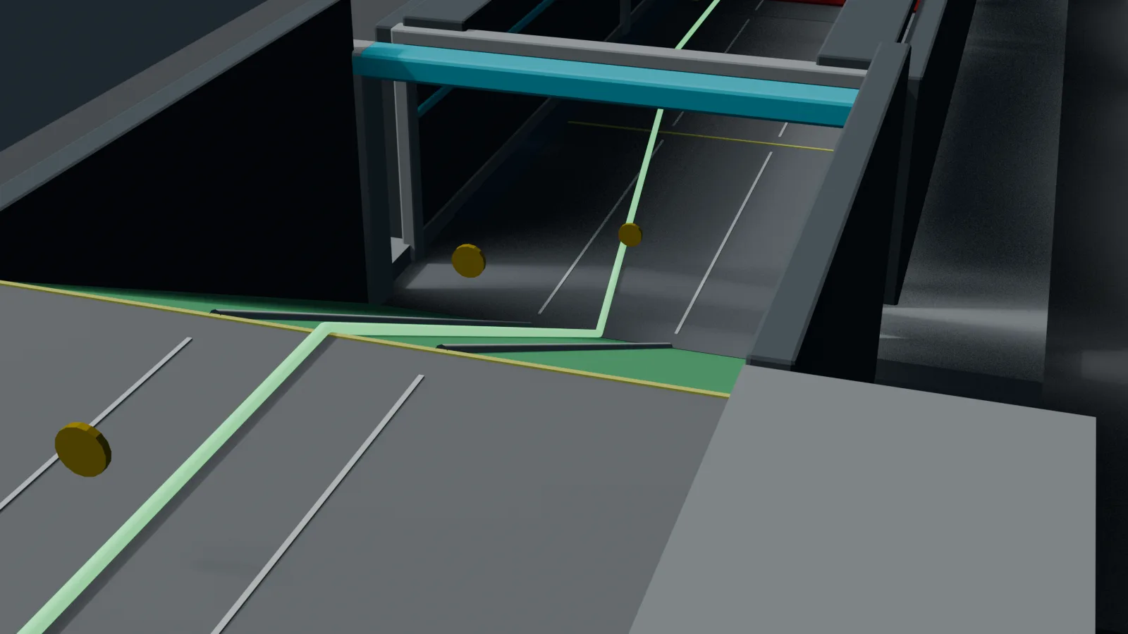 The descent into the underground levels, in blockout